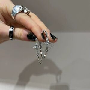 - Vivienne Westwood bamboo shape sliver earrings